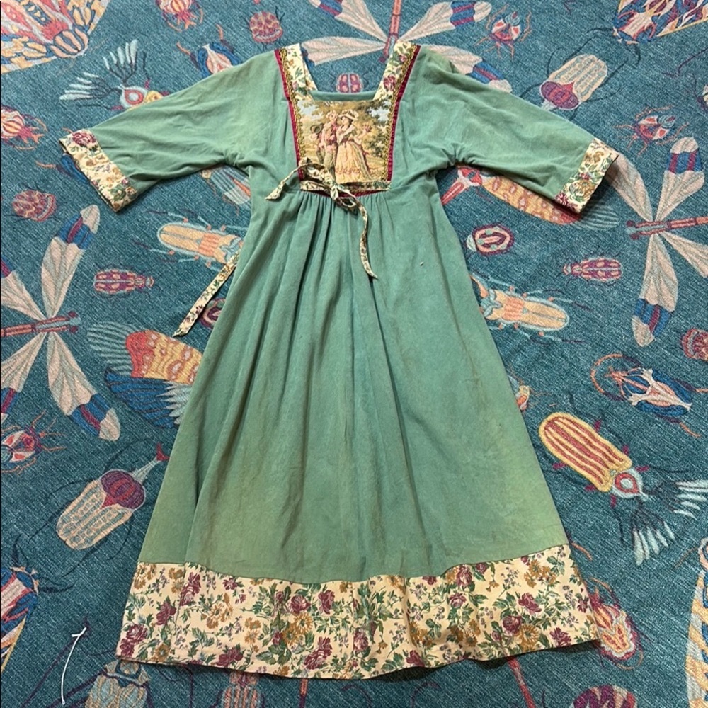 Vintage 1970s Young Edwardian Tapestry dress 7